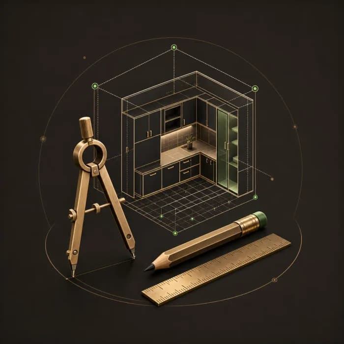 Professional design and 3D planning promise illustration