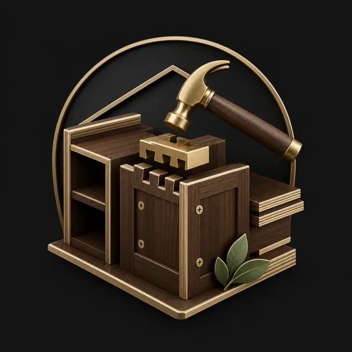 Quality construction and carpentry promise illustration