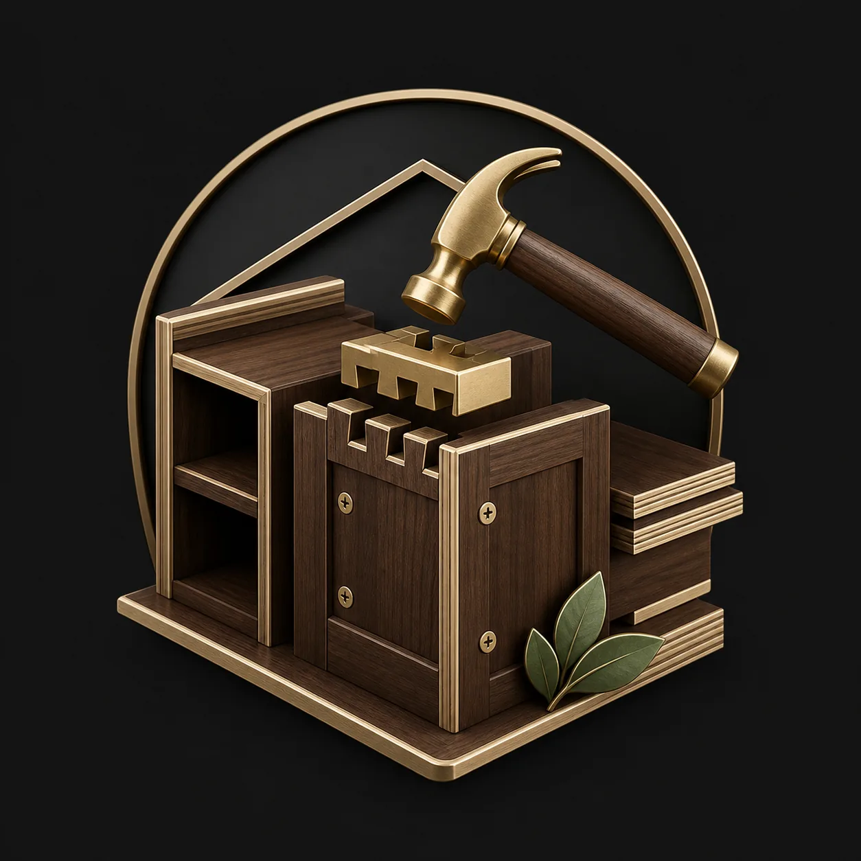 Quality construction and carpentry promise illustration